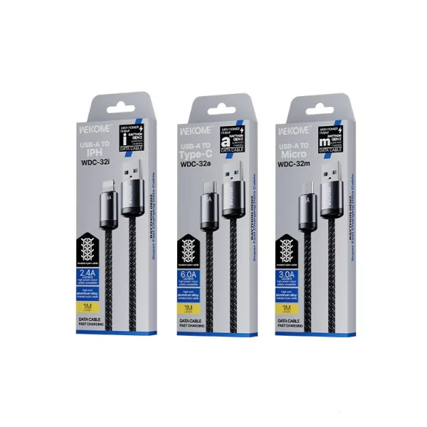 Кабель Wekome WDC-32 RaythonGen2 Super Fast Charging Data Cable USB-A to Lithtning [Black]